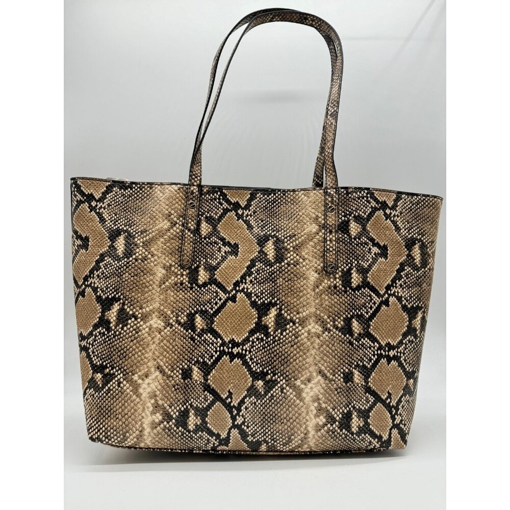 INC Zoiey 2-Piece faux-leather women's XL tote bag + pouch --SNAKE PRINT/BLACK - Picture 12 of 16